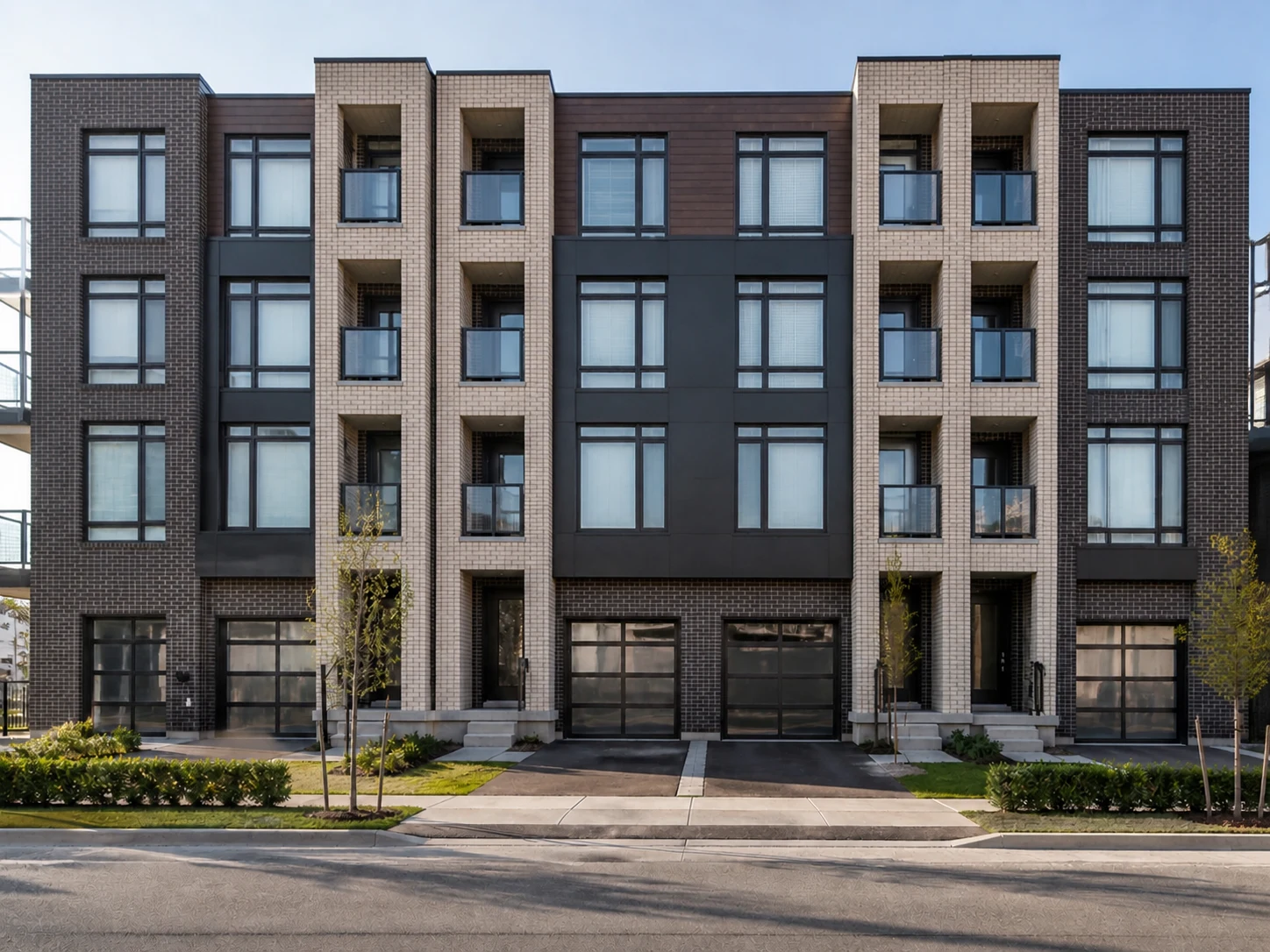 Illustrative low-rise stacked townhome development